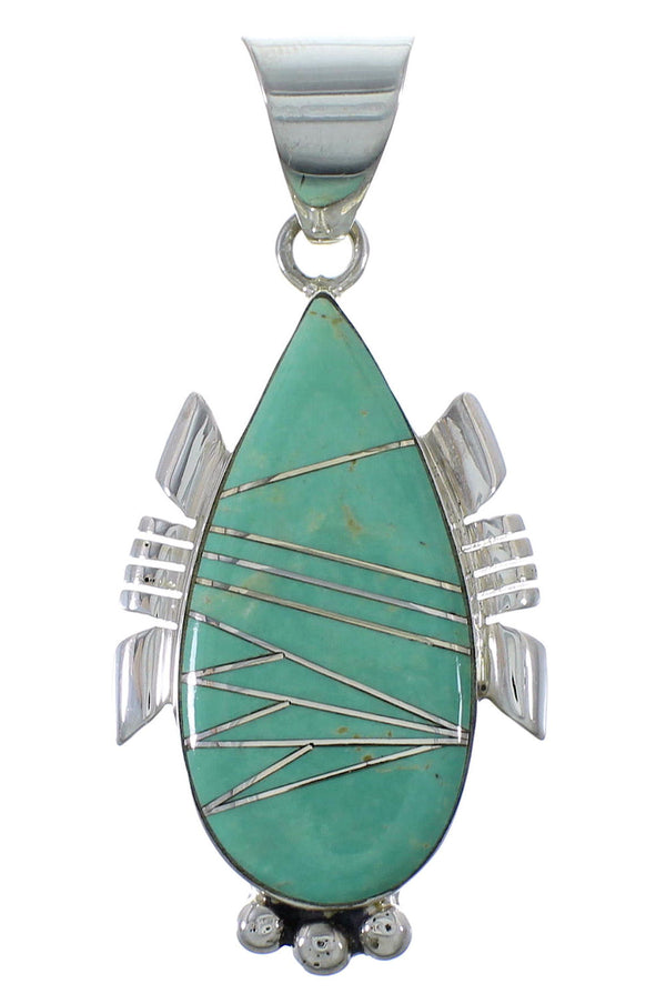 Genuine Sterling Silver Turquoise Pendant EX44404